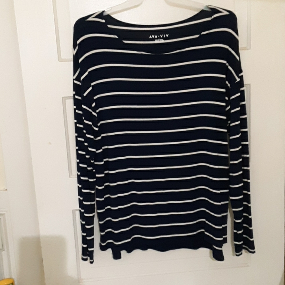 Navy striped top